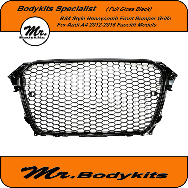 RS4 Look Front Grill Black Edition for Audi A4 B8.5 - WWW