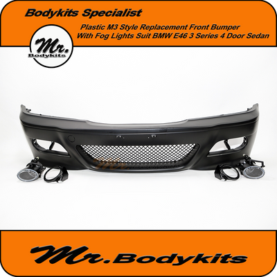 BMW E46 Sedan M3 Style Plastic Front Bumper (4 Door non-M3 models) 1998-2004