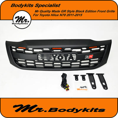 Toyota Hilux 2011-2015 N70 Black Edition GR Style LED Front Grille, Mr Bodykits