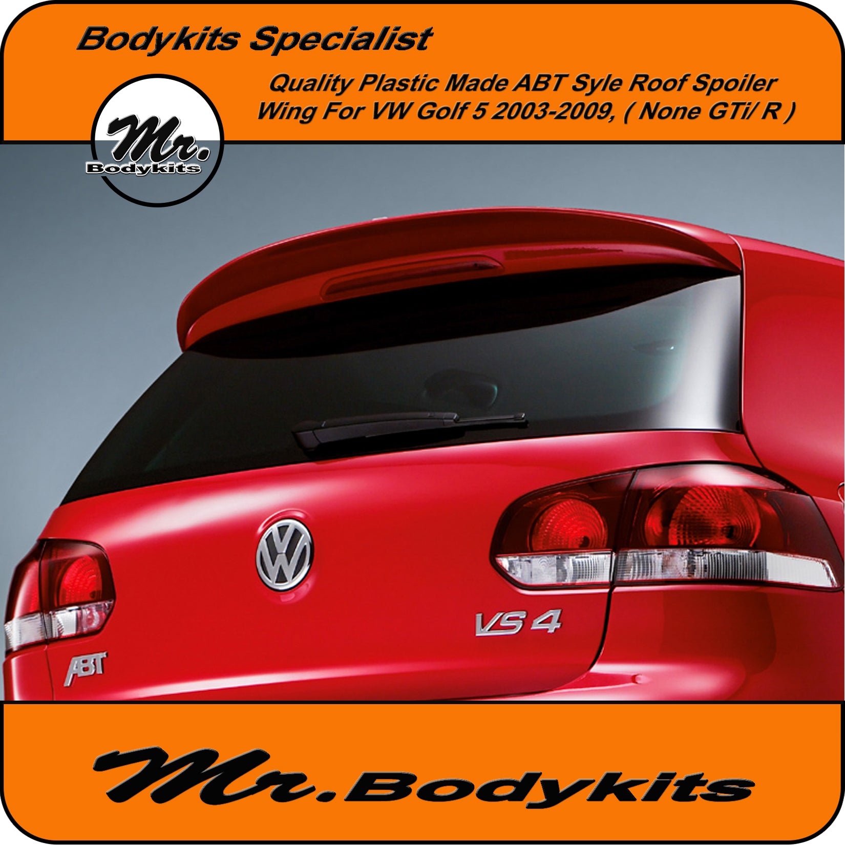 Ducktail Spoiler for VW Golf 5 GTI MK5 R32 Rear Roof Trunk Add-on Wing  2003-2008