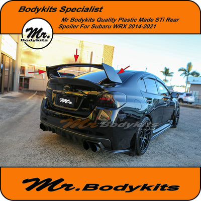 Subaru WRX STi Style Plastic Rear Boot Spoiler Wing for 2014-2021 Sedan VA by Mr Bodykits