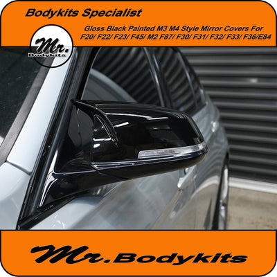Gloss Black M3 Style Mirror Cover Cap For BMW F20/ F22/ F23/ F45/ F30/ F31 ~ 1/2/3 Series, Mr Bodykits