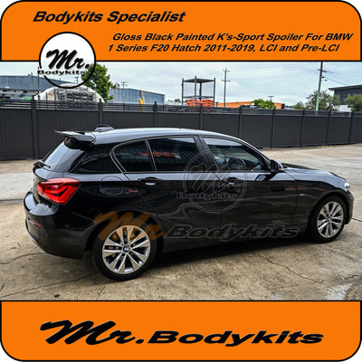 Gloss Black K'S-Sport Style Rear Spoiler For BMW F20 1-Series 2011-2019 Hatchback