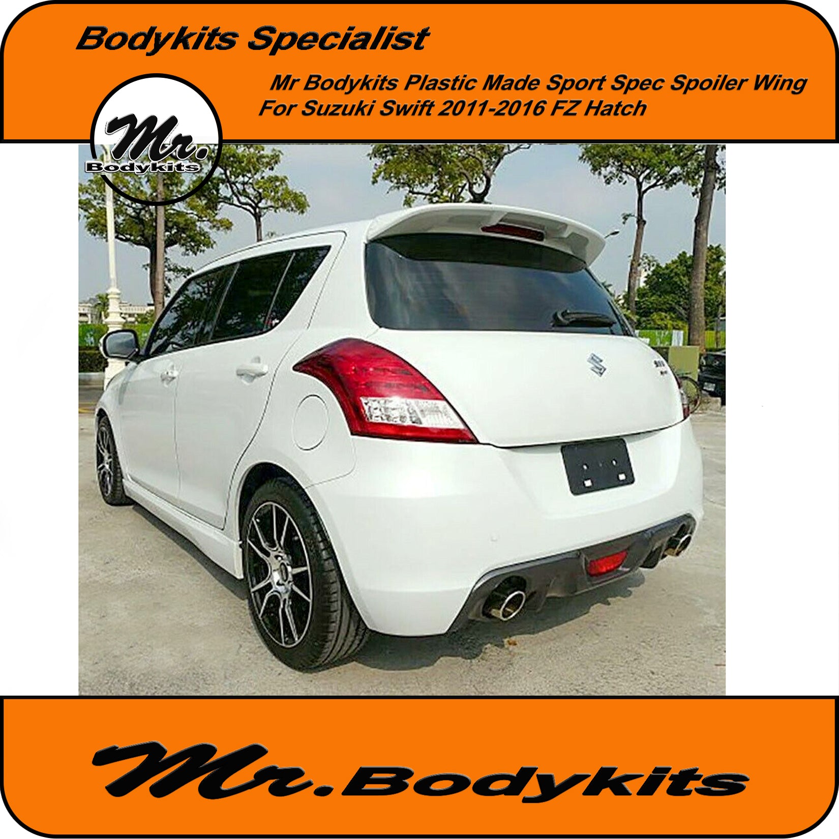 Swift Rear Spoiler Quality Plastic made Sport Spec Suzuki Swift Rear Spoiler for 2011-201 ...