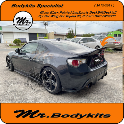 Toyota 86 / Subaru BRZ Ducktail Rear Spoiler - LegSport Style for ZN6 ZC6 2012-2021 (Gloss Black Painted)