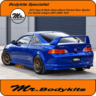 Type-R style Gloss Black Painted Rear Spoiler for Honda Integra DC5 2001-2006, Mr Bodykits