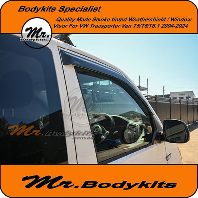 VW Transporter Van 2004-2024 T5/ T6/ T6.1 Weathershields/ Window Visor, Qulaity made
