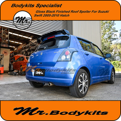 Mr. Gloss Black Finished JDM Style Rear Roof Spoiler For Suzuki Swift Hatch 2005-2010
