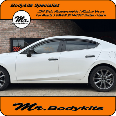 JDM Style Weathershields Window Visors For Mazda 3 2013-2019 Hatch/Sedan BM BN