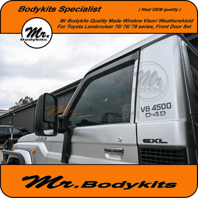 Toyota Landcruiser 70/75/76/78/79 Series Weathershield Window Visor, Front Set (High OEM Quality)