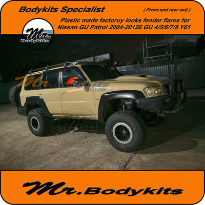 Mr. Plastic made factory looks fender flares for Nissan GU 4/5/6/7/8 Patrol Y61 2004-2016