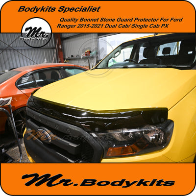 Quality Stone Guard Bonnet Protector Ford Ranger 2015-2021 PX II / PX III, Dual / Single Cab by Mr Bodykits