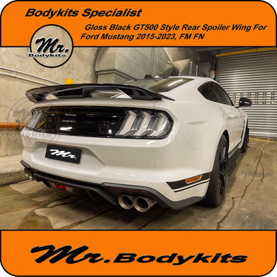 GT500 Style Spoiler Wing For Ford Mustang 2015-2023 Gloss Black Painted, Mr Bodykits