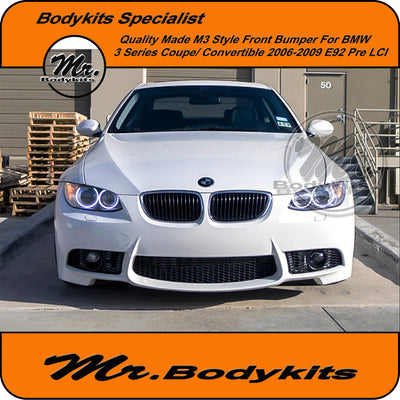 Quality M3 Style Plastic Made Front Bumper For BMW 3 Series  E92/E93 (non-M3) 06-09 Pre-LCI