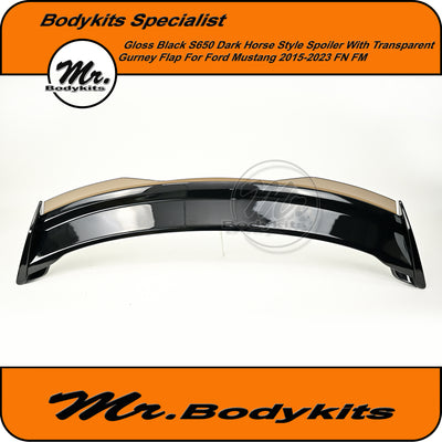 S650 Dark Horse Style Rear Spoiler For Ford Mustang 2015-2023 FN FM, Gloss Black