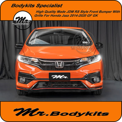 JDM RS Style Front Bumper For Honda Jazz 2014-2020 GF GK, With Front Grille