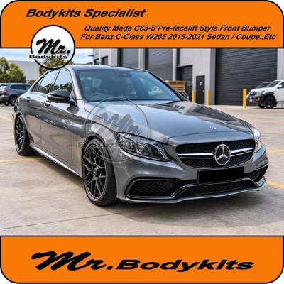 C63-S Pre-Facelift Style Front Bumper For Mercedes C-Class W205 2015-2021 Sedan/Coupe..Etc