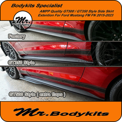 Ford Mustang FM FN 2015-2023 AMPP Style Side Skirt Extension, GT350 / GT500. Mr Bodykits