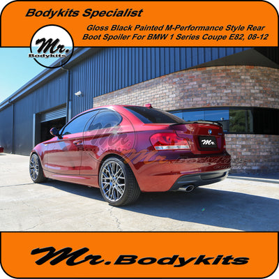 Gloss Black Painted M-Performance Style Rear Boot Spoiler For BMW 1 Series Coupe 08-13 E82