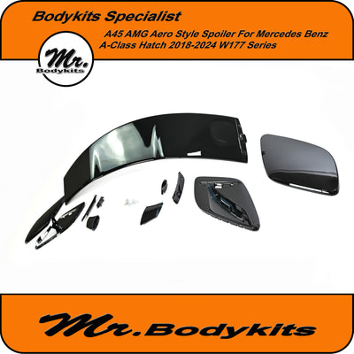 Quality Mercedes Benz W177 A45 AMG Aero Style Rear Spoiler For A-Class 2018-2024, Gloss Black 2K Painted