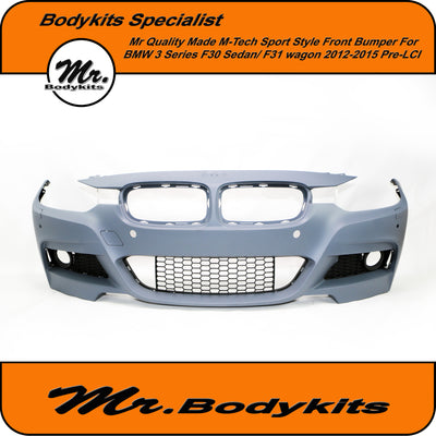 BMW F30 F31 Plastic M-Tech Sport Front Bumper For 3 Series Sedan / Wagon 2012-2015 (Pre-LCI)