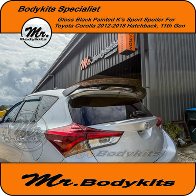 Gloss Black K'S-Sport Style Rear Spoiler For Toyota Corolla 2012-2018 Hatchback