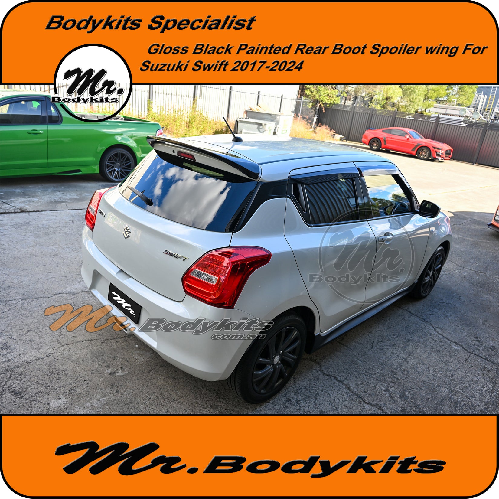 Swift Rear Spoiler Suzuki Swift 2017-2023 AZ SP Rear Tailgate Spoiler Wing - Gloss Black ...