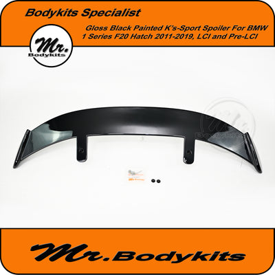 Gloss Black K'S-Sport Style Rear Spoiler For BMW F20 1-Series 2011-2019 Hatchback