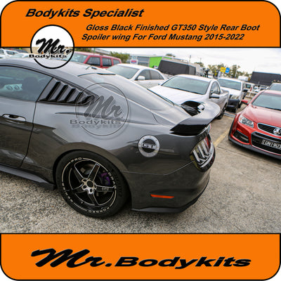 Gloss Black Finished GT350-R Style Rear Spoiler Wing For Ford Mustang 2015-2022