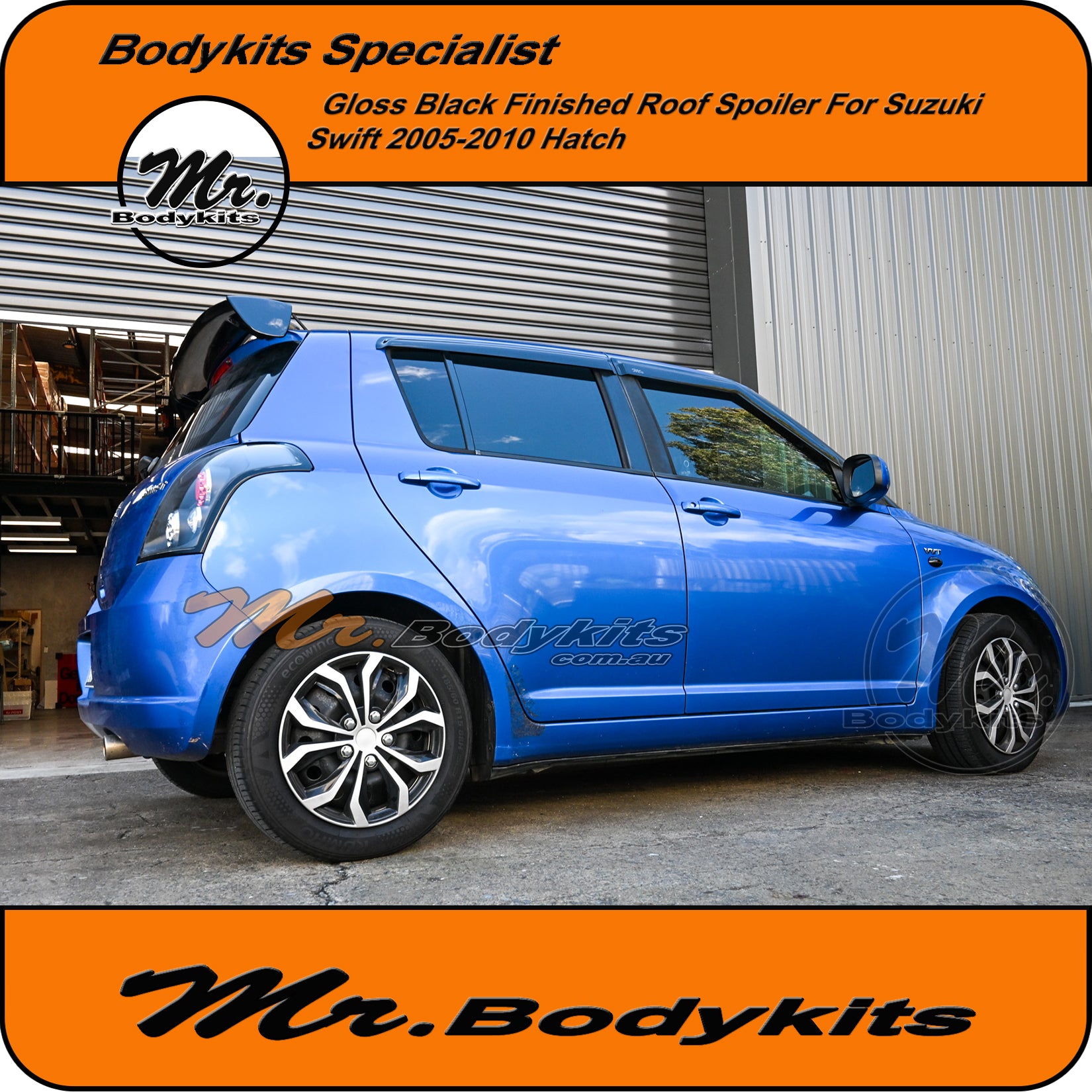 Swift Rear Spoiler Mr. Gloss Black Finished JDM Style Rear Roof Spoiler For Suzuki Swift ...
