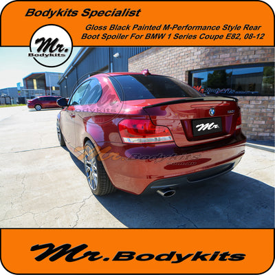 Gloss Black Painted M-Performance Style Rear Boot Spoiler For BMW 1 Series Coupe 08-13 E82