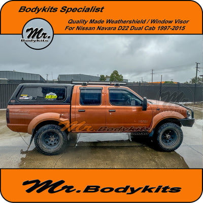 Mr Bodykits Quality Weathershield Window Visor For Nissan Navara D22 Dual Cab 97-15