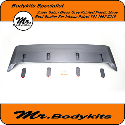 Nissan Patrol GU Patrol 1997-2016 Y61 Super Safari Roof Spoiler In Gloss Grey, Mr Bodykits