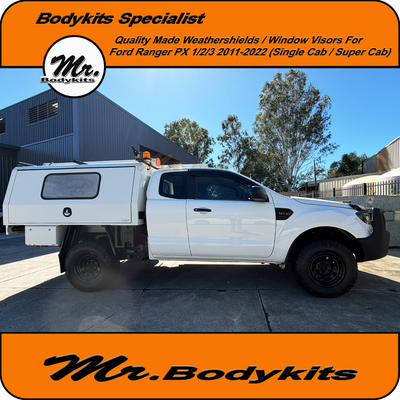 Premium Weathershields / Window Visors for Ford Ranger PX 2011–2022 (Single Cab & Super Cab)
