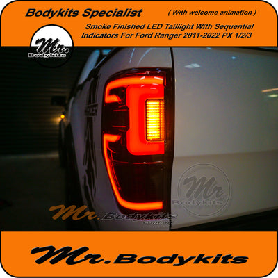 Ford Ranger PX 1/2/3 2011-2022 Quality Smoke LED Taillight With Sequential Indicators