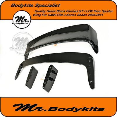 Gloss Black GT/ LTW Rear Spoiler For BMW E90 3-Series Sedan 2005-2011, Quality Made