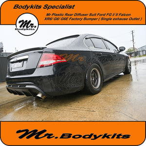 Ford Falcon FG Plastic Rear Bumper Diffuser For Sedan (with XR / G6 Bumper) - Single Exhaust Outlet Version by Mr Bodykits
