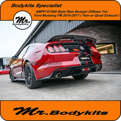Ford Mustang 2015-2017 FM AMPP GT500 Style Rear Bumper Diffuser. Mr Bodykits