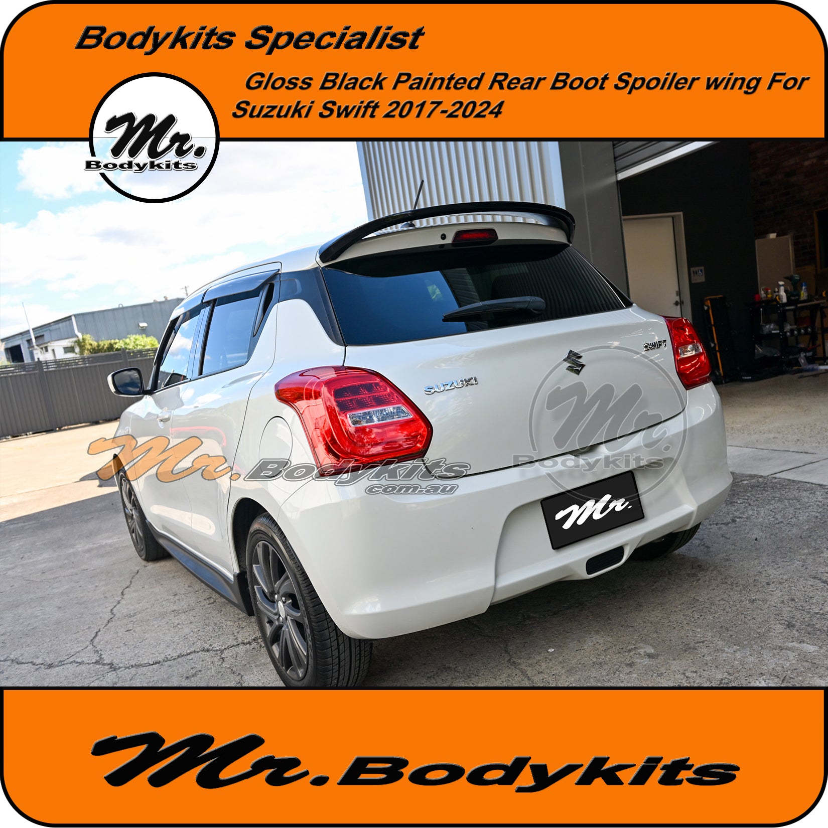 Swift Rear Spoiler Suzuki Swift 2017-2023 AZ SP Rear Tailgate Spoiler Wing - Gloss Black ...