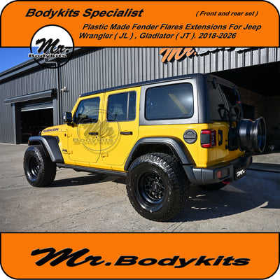 Front And Rear Fender Flares Extension For Jeep Wrangler JL 2018-2026