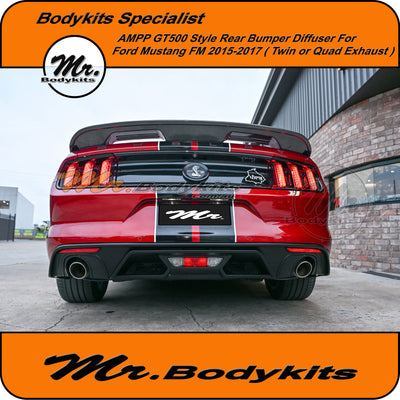 Ford Mustang 2015-2017 FM AMPP GT500 Style Rear Bumper Diffuser. Mr Bodykits