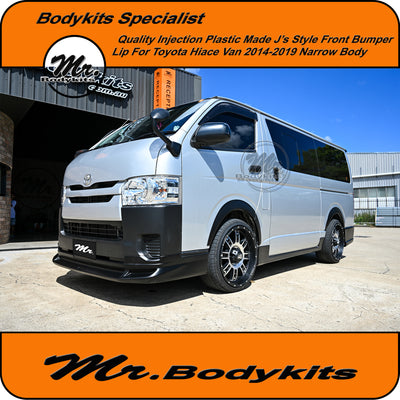Quality Plastic J-Style Front Bumper Lip Suitable For Toyota Hiace 2014-2019 Narrow-Body