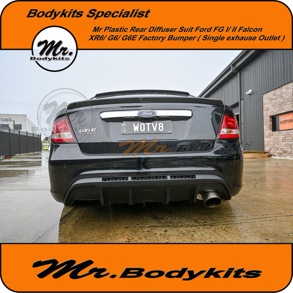 Mr Rear Bumper Diffuser Plastic Single Exhaust Outlet For Ford Falcon ...