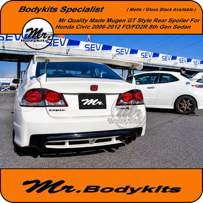 Mugen GT Style Spoiler For Honda Civic FD 2006-2012 FD/ FD2R 8th Gen Sedan, High Quality Made