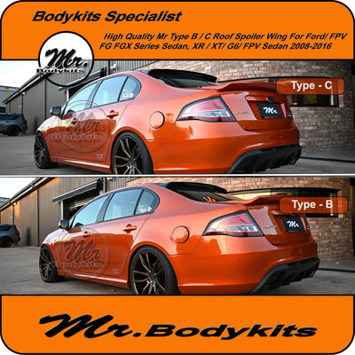 Mr Bodykits Type B/C Roof Spoiler Wing For Ford FG FGX Sedan XR6 XR8 XT G6 G6E Turbo