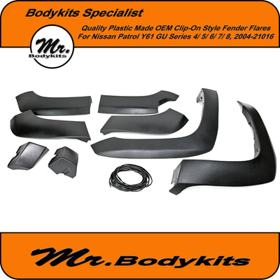 Mr. Plastic made factory looks fender flares for Nissan GU 4/5/6/7/8 Patrol Y61 2004-2016