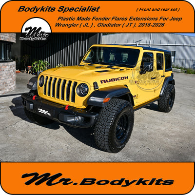 Front And Rear Fender Flares Extension For Jeep Wrangler JL 2018-2026
