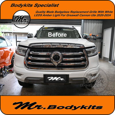 GWM Cannon Ute 2020-2024  Mesh Style Replacement Front Grille With Bonnet Mould, Greatwall