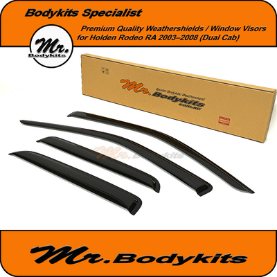Quality Weathershields Window Visors For Holden Rodeo 2003-2008 Dual Cab RA (Set of 4)