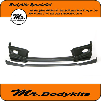 Honda Civic 9th Gen 2012-2016 FB Plastic Mugen Front Bumper Lip For Factory Bumper